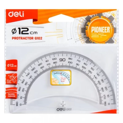 Транспортир 12 см  Deli арт G10212
