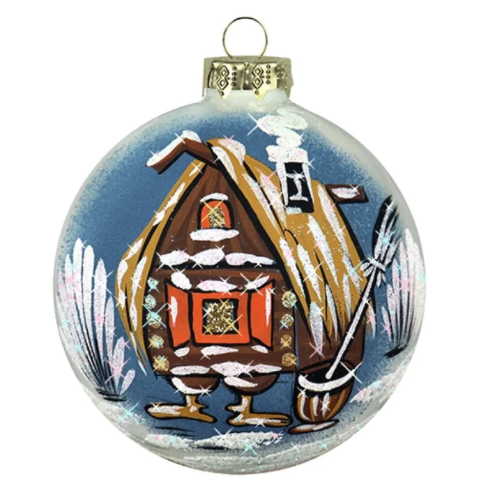 Шар стеклянный декорированный Декарт Избушка Бабы Яги 100 в55