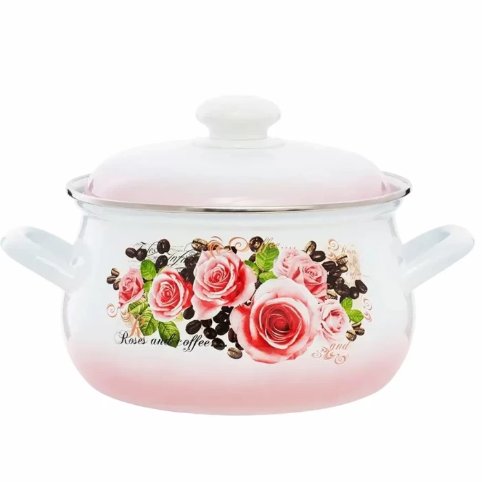 Кастрюля Эстет Розы и кофе 4,5л