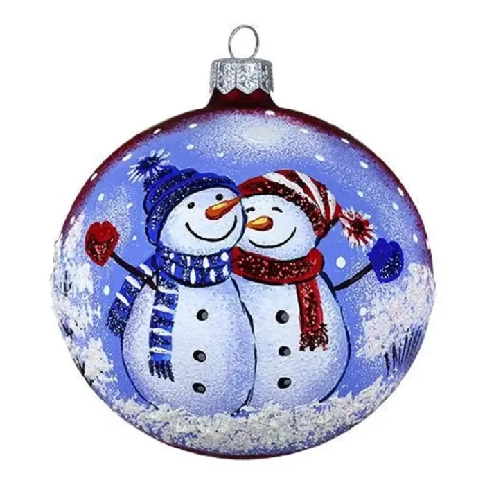 Шар стеклянный Dekart Пара снеговиков в43