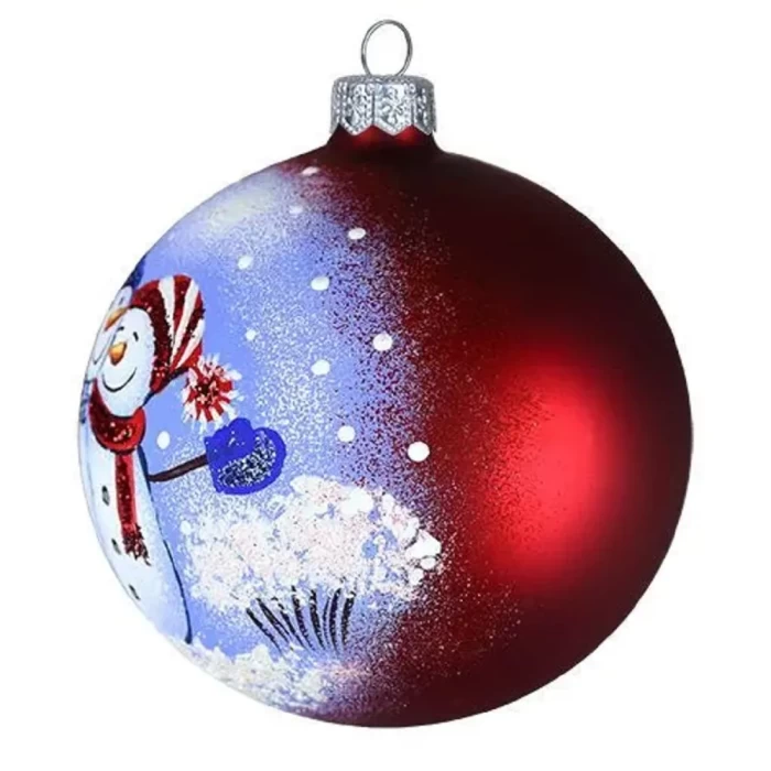 Шар стеклянный Dekart Пара снеговиков в43