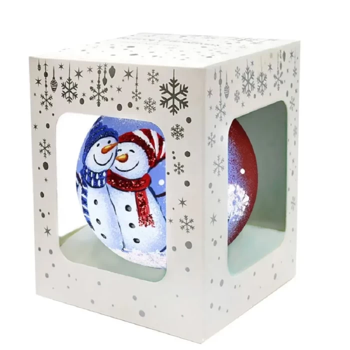 Шар стеклянный Dekart Пара снеговиков в43