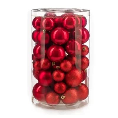 Набор новогодних шаров Ausini B8033RD красный 60шт