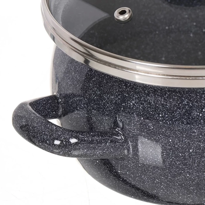 Кастрюля эмалированная Сантэкс Серый гранит