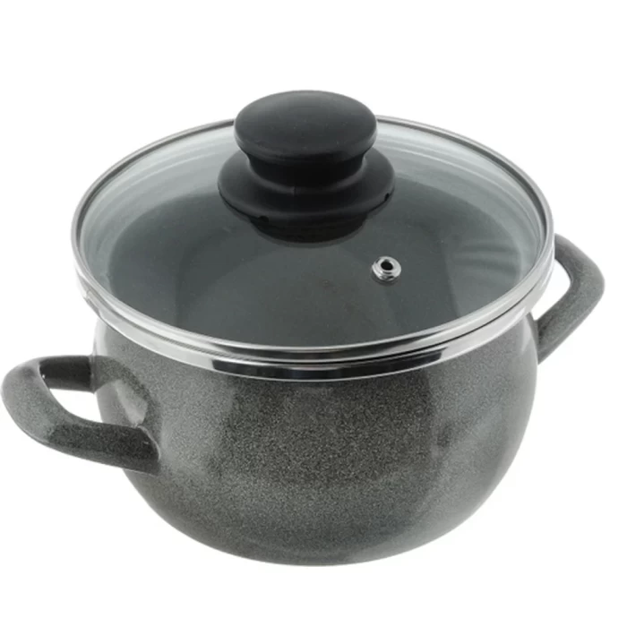 Кастрюля эмалированная Сантэкс Серый гранит