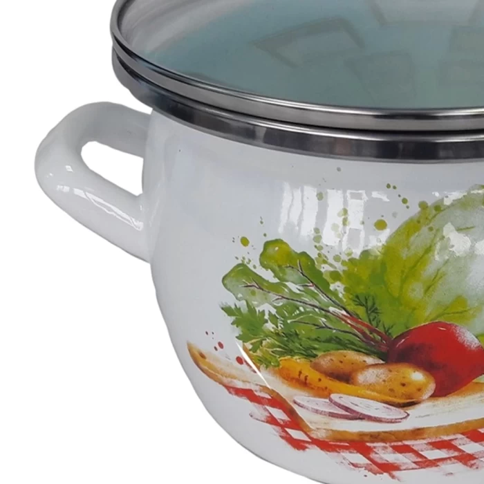 Кастрюля эмалированная Сантэкс Овощи