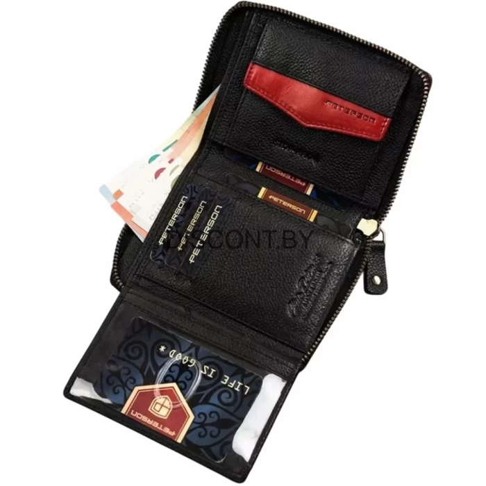 Портмоне мужское Peterson PTN 302.03-5552 black/red