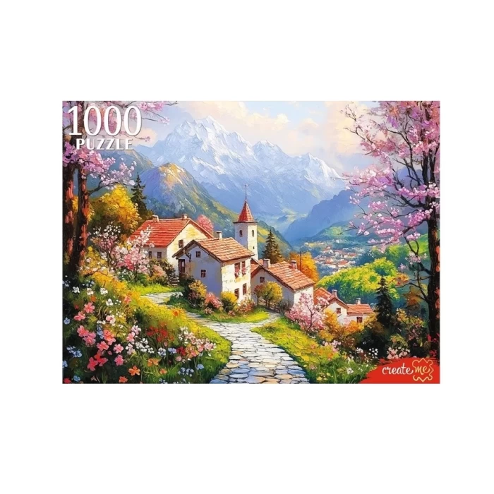 Пазл Рыжий кот Городок в горах 1000 элементов 