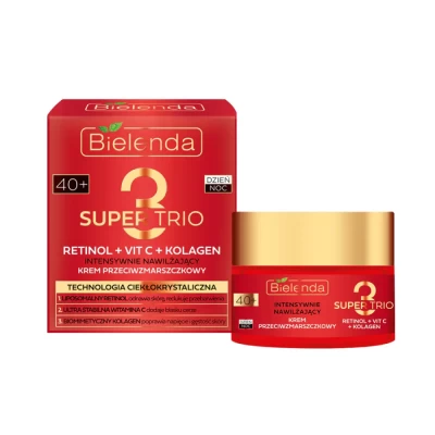 Крем для лица Bielenda Super Trio Retinol+Vit C+Kolagen против морщин 40+ день/ночь 50мл