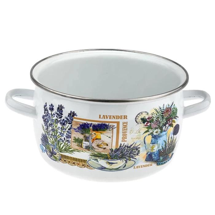 Кастрюля СтальЭмаль Горная лаванда